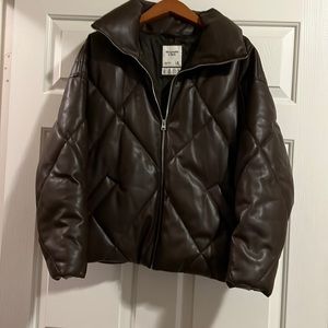 Vegan Leather Puffer Jacket
